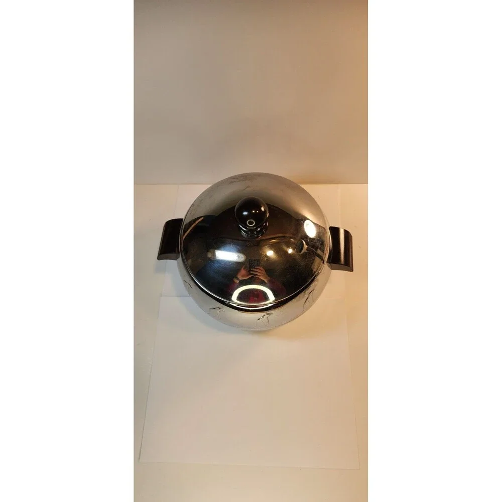 Vintage West Bend Stainless Steel PENGUIN Ice Bucket Bar Ware Wooden Handles MCM